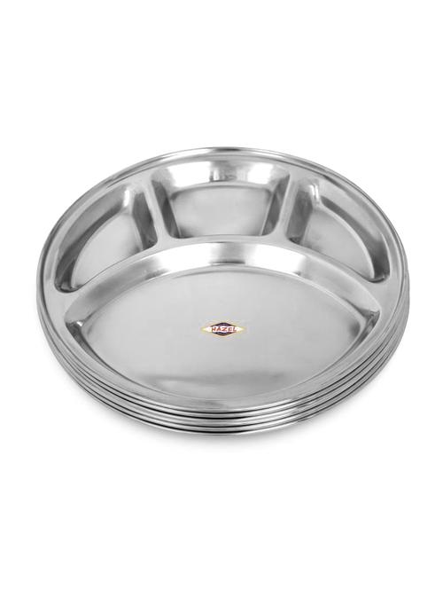 steel 4 compartment langar thali, large, 6pc - 15540870 - Very Small Image - 1