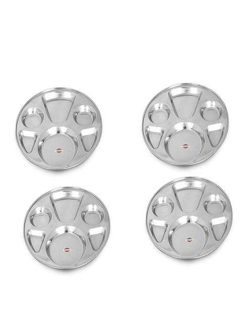 steel 6 compartment dinner plate, 4pc - 15540877 - Very Small Image - 1