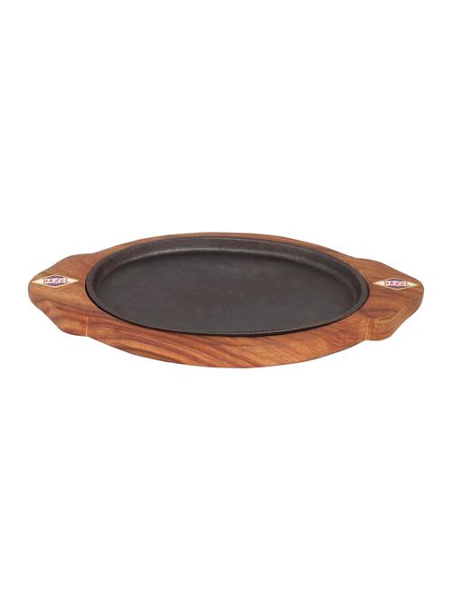 sizzler plate with wodden base oval medium - 15540887 - Very Small Image - 1