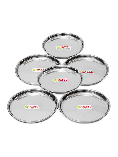 steel thali - 6 pcs set - medium - 15540901 - Very Small Image - 1