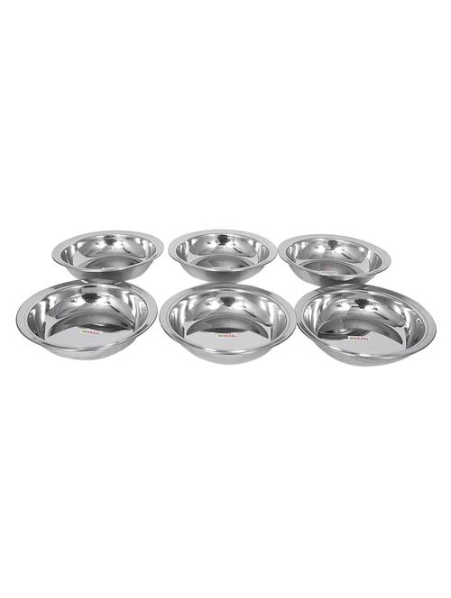 steel dahi wada mixing bowl set of 6 19 cm x 4.5 cm 600 ml - 15540958 - Very Small Image - 1