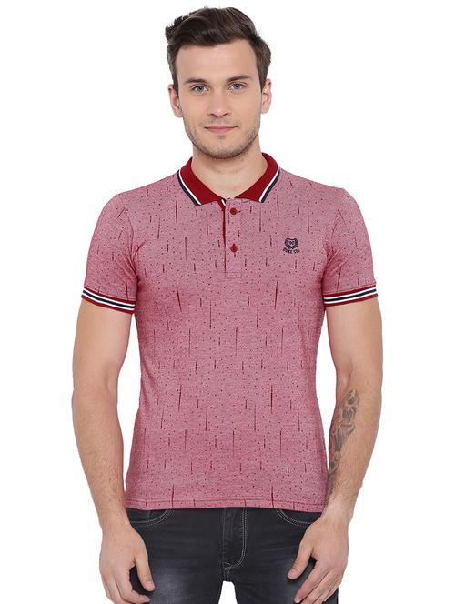 red cotton blend all over print t-shirt - 15541178 - Very Small Image - 1