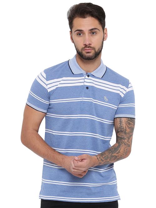blue cotton blend polo t-shirt - 15541226 - Very Small Image - 1