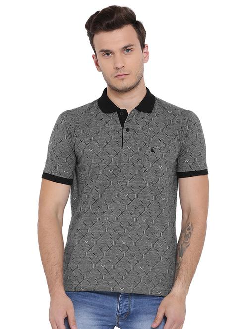 black cotton blend all over print t-shirt - 15541237 - Very Small Image - 1