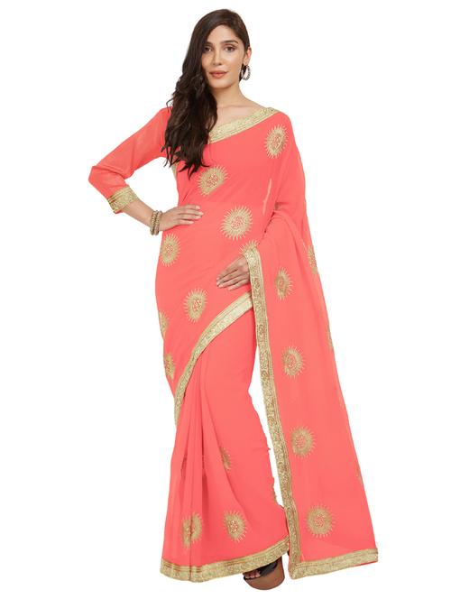 floral dori thread embroidered saree with blouse - 15541713 - Very Small Image - 1