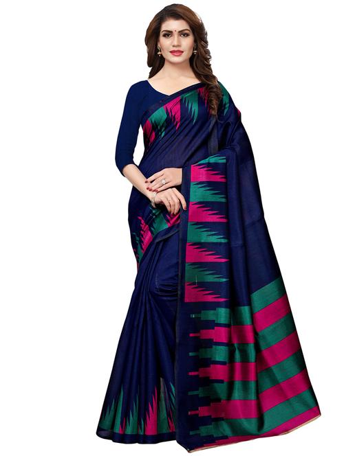 temple bordered saree with blouse - 15543310 - Very Small Image - 1