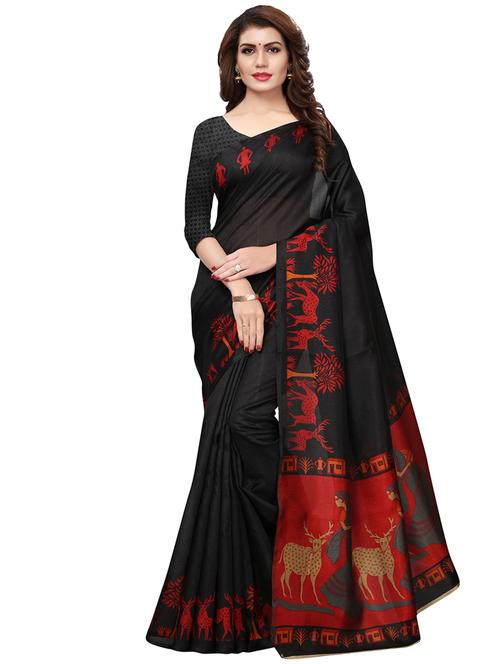 conversational bordered saree with blouse - 15543323 - Very Small Image - 1