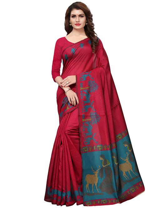 conversational bordered saree with blouse - 15543325 - Very Small Image - 1