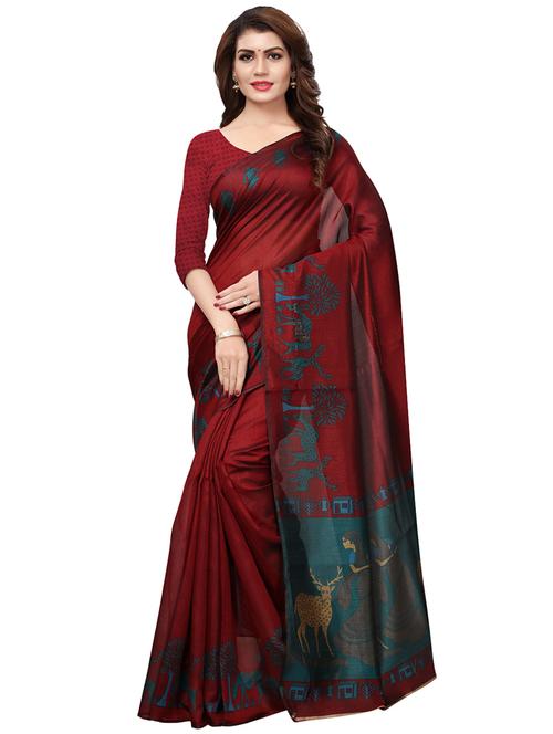 conversational bordered saree with blouse - 15543328 - Very Small Image - 1
