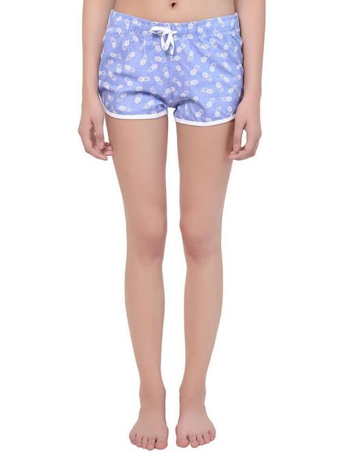 drawstring waist pineapple print shorts - 15543576 - Very Small Image - 1