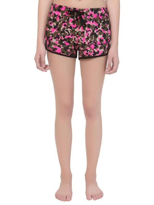 drawstring waist printed shorts - 15543597 - Very Small Image - 1