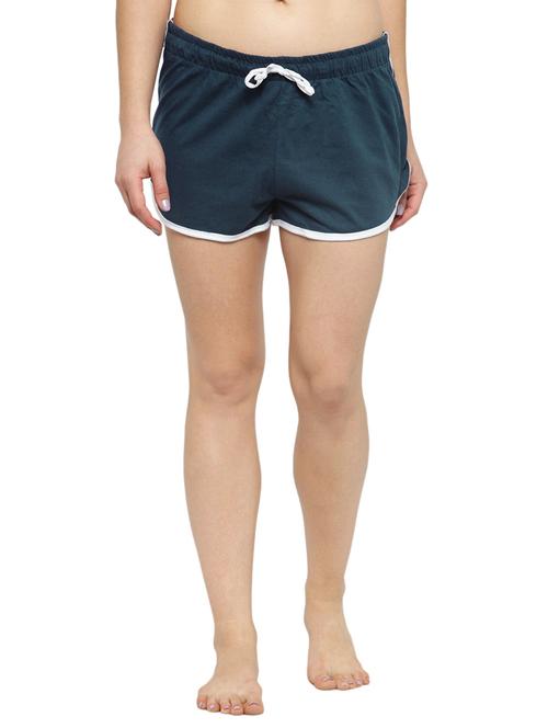 drawstring waist solid shorts - 15543619 - Very Small Image - 1