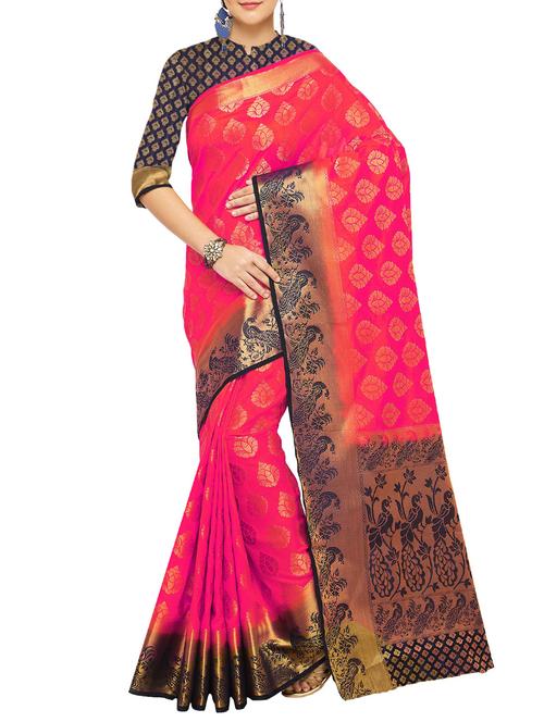 zari motifs kanjivaram saree with blouse - 15544054 - Very Small Image - 1
