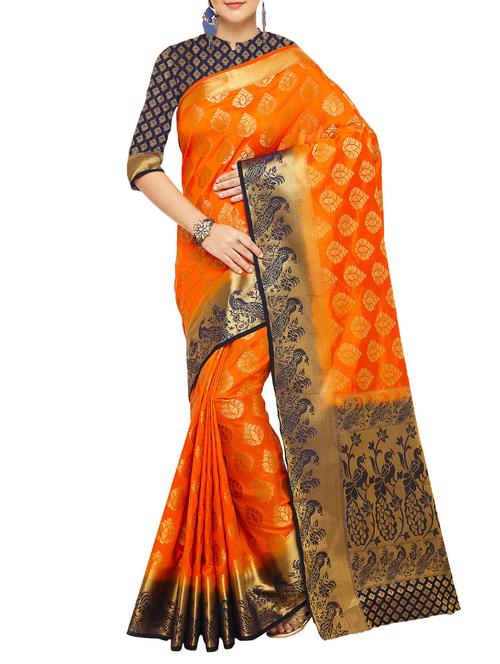 zari motifs kanjivaram saree with blouse - 15544055 - Very Small Image - 1