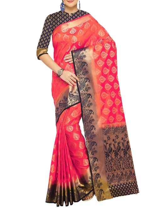 zari motifs kanjivaram saree with blouse - 15544056 - Very Small Image - 1