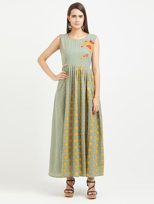 pleated embroidered kurta - 15544144 - Very Small Image - 1