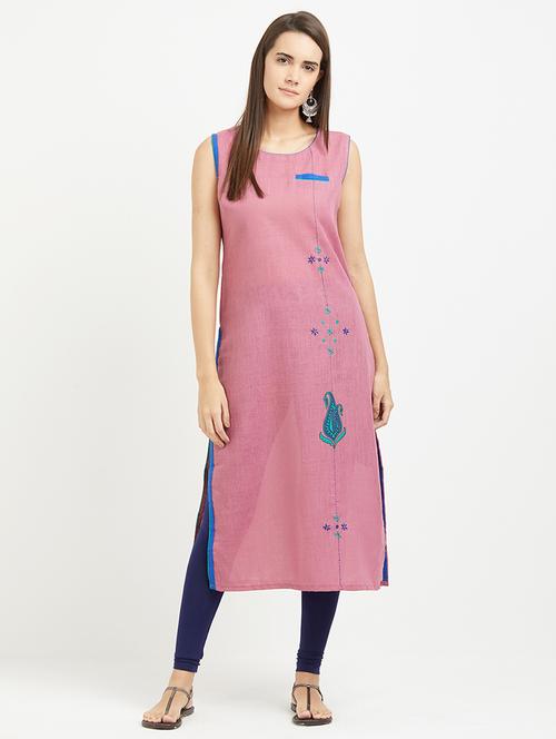 embroidered straight kurta - 15544146 - Very Small Image - 1
