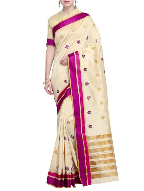 floral embroidered saree with blouse - 15544379 - Very Small Image - 1