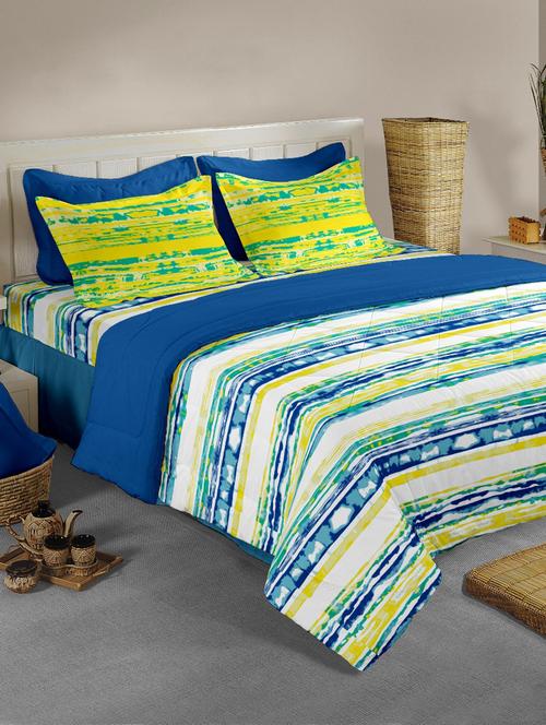 bianca 100% cotton king size double bedsheet with 2 pillow covers. - 15544417 - Very Small Image - 1