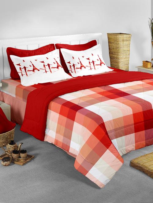 bianca 100% cotton king size double bedsheet with 2 pillow covers. - 15544418 - Very Small Image - 1