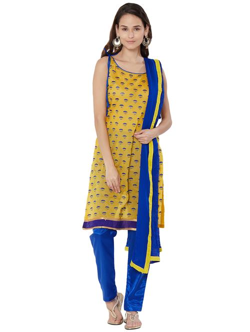 embroidered semi-stitched pant suit - 15544814 - Very Small Image - 1
