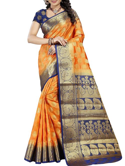 conversational zari motif banarasi saree - 15544840 - Very Small Image - 1