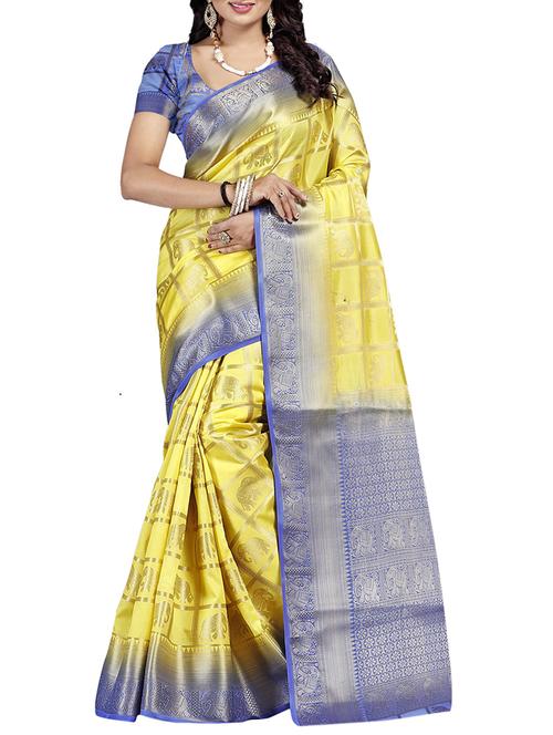 conversational zari motif banarasi saree - 15544846 - Very Small Image - 1