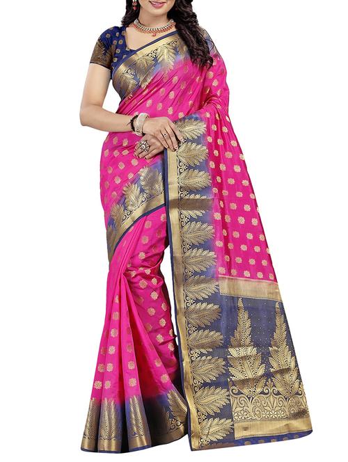 gold zari motif banarasi saree - 15544868 - Very Small Image - 1