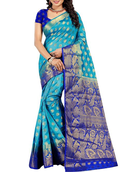 conversational zari border banarasi saree - 15544875 - Very Small Image - 1