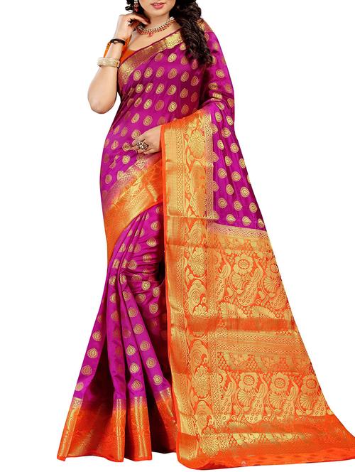 conversational zari border banarasi saree - 15544876 - Very Small Image - 1