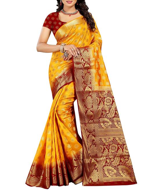 conversational zari border banarasi saree - 15544877 - Very Small Image - 1