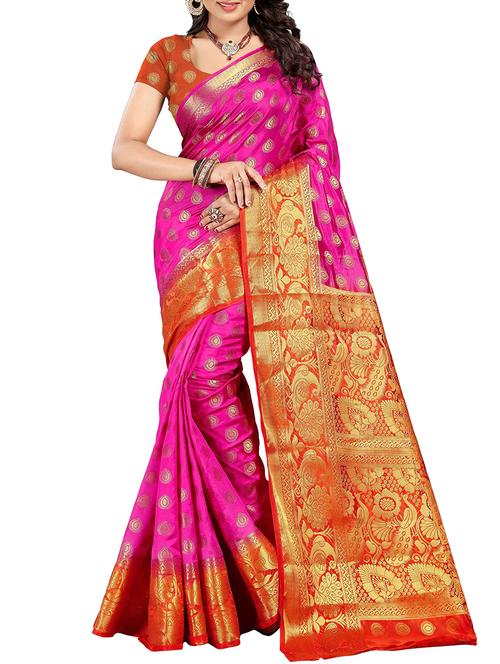 conversational zari border banarasi saree - 15544878 - Very Small Image - 1