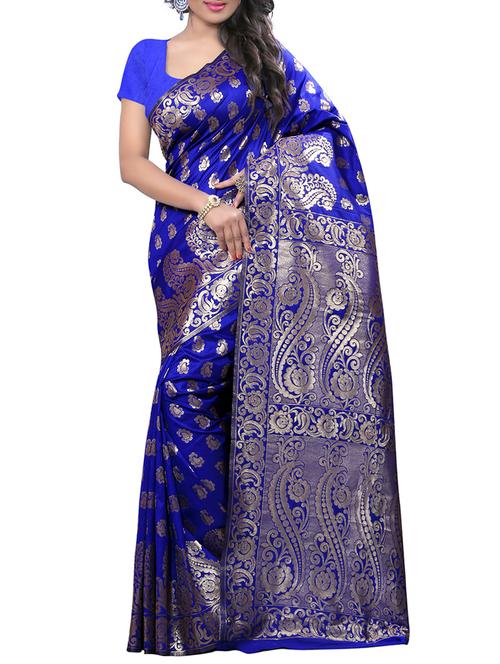 paisley motif banarasi saree - 15544879 - Very Small Image - 1