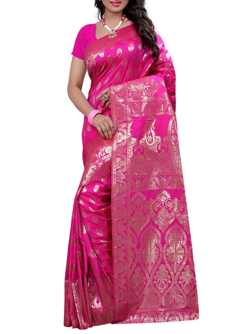 zari motif banarasi saree - 15544887 - Very Small Image - 1
