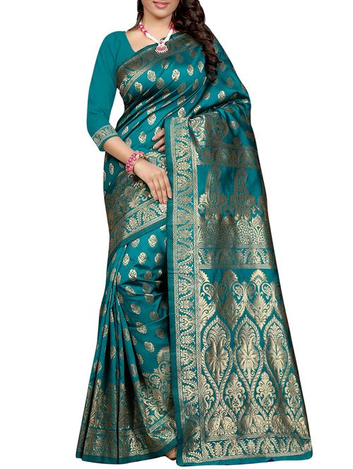 zari motif banarasi saree - 15544889 - Very Small Image - 1
