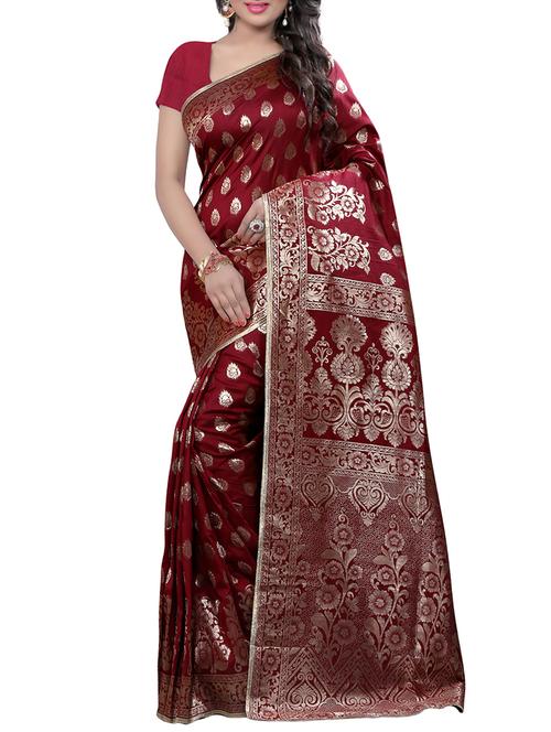 zari motif banarasi saree - 15544892 - Very Small Image - 1