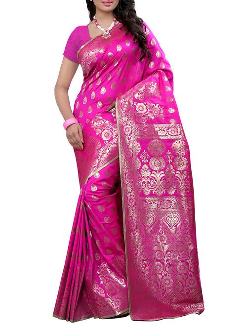 zari motif banarasi saree - 15544893 - Very Small Image - 1
