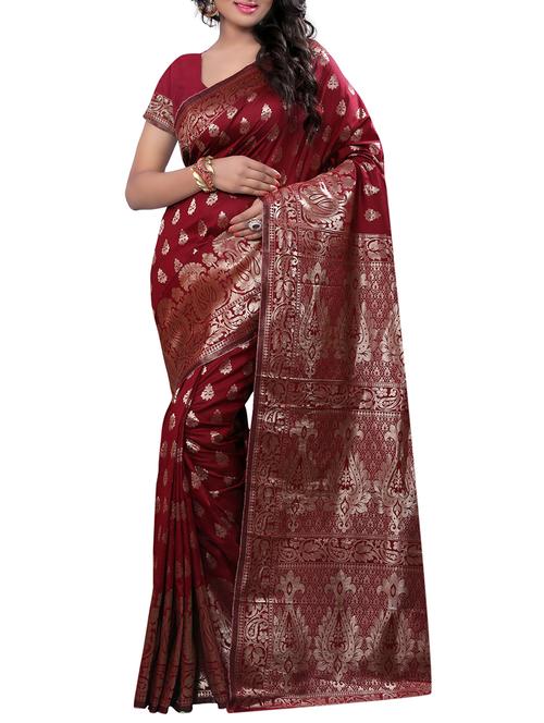zari motif banarasi saree - 15544898 - Very Small Image - 1