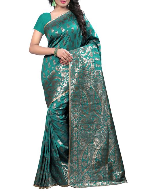 floral zari motif banarasi saree - 15544907 - Very Small Image - 1