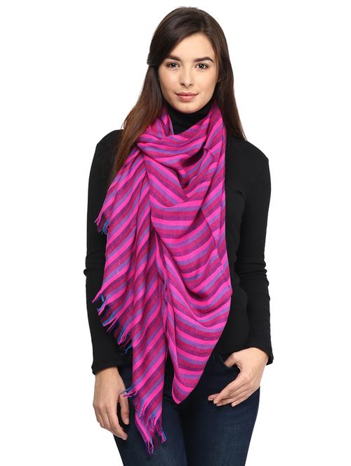 striped woolen stole - 15545028 - Very Small Image - 1
