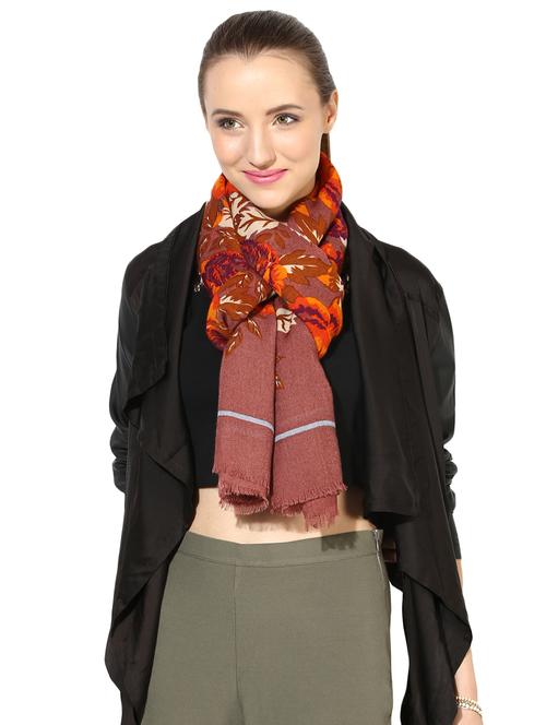 floral woolen stole - 15545055 - Very Small Image - 1