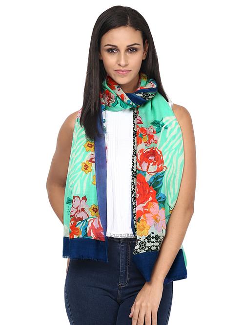 floral woolen stole - 15545080 - Very Small Image - 1