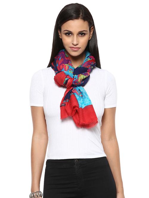 floral woolen stole - 15545081 - Very Small Image - 1
