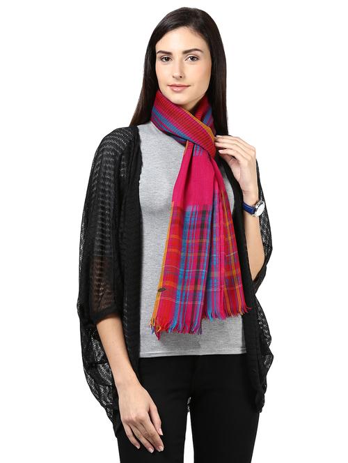 checkered woolen stole - 15545105 - Very Small Image - 1