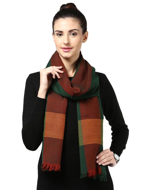 checkered woolen stole - 15545106 - Very Small Image - 1