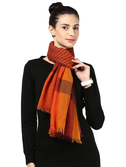 checkered woolen stole - 15545108 - Very Small Image - 1