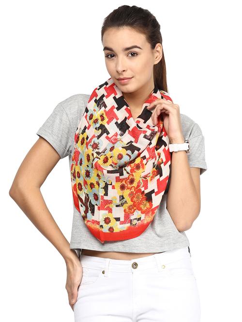 floral woolen stole - 15545123 - Very Small Image - 1