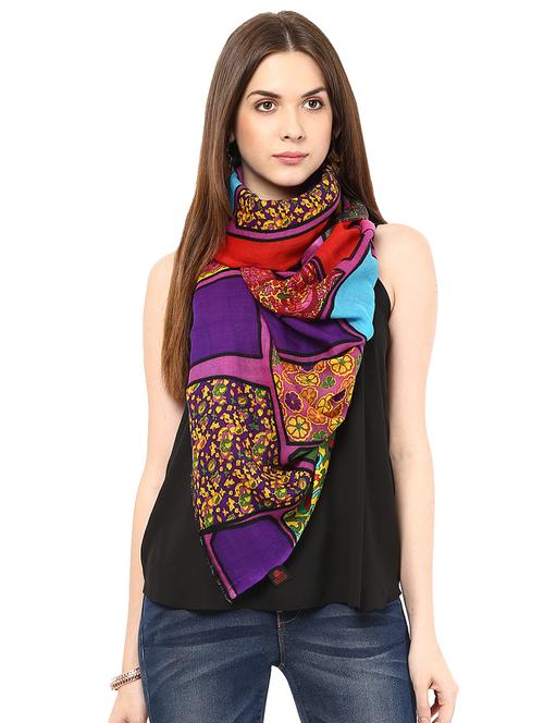 multi colored woolen stole - 15545138 - Very Small Image - 1