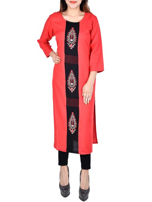 straight embroidered kurta - 15545270 - Very Small Image - 1