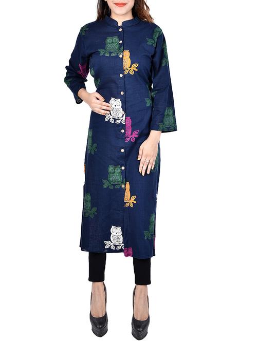 front placket slit a-line kurta - 15545274 - Very Small Image - 1